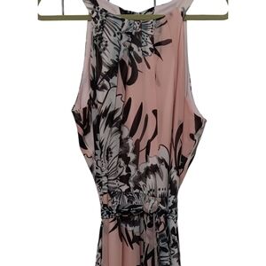 Eliza J Sleeveless Dress Pink and Black Floral, Size 14